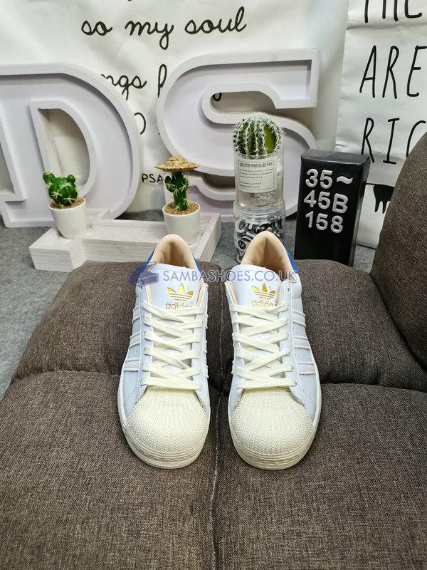 Adidas Superstar "Cloud White Blue" - Cloud White/Off White/Blue - HQ6458 Classic Originals Shoes