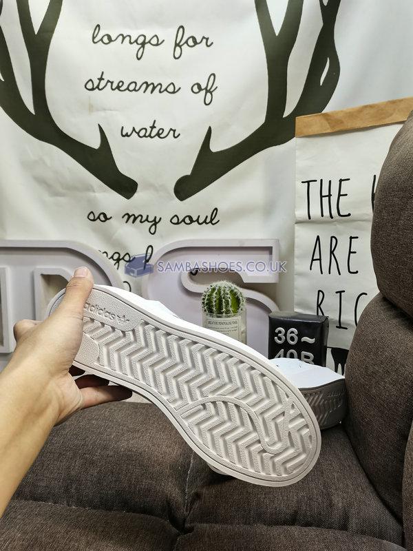 Adidas Forum Bonega "Allover Debossed Trefoils - White Scarlet" - Cloud White/Better Scarlet/Crystal White - IG9678 Classic Originals Shoes