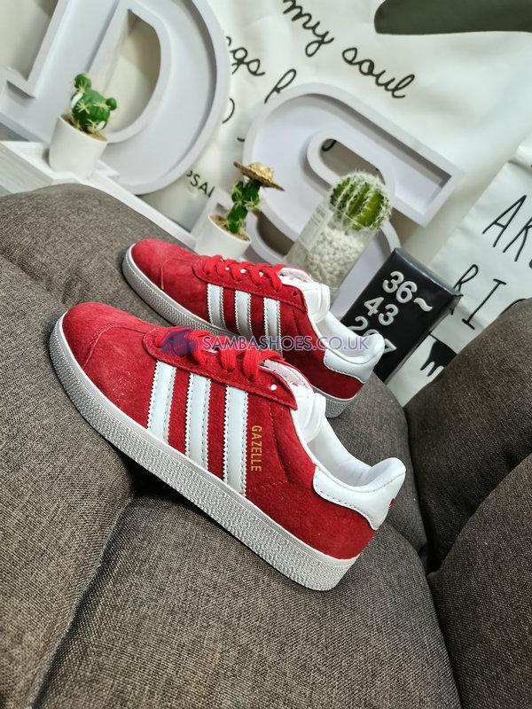 Adidas Gazelle "Power Red" - Power Red/White/Gold Metallic - BB5486 Classic Originals Shoes