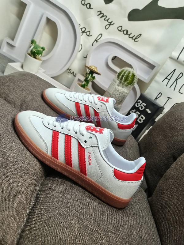 Adidas Samba OG "White Solar Red Gum" - Cloud White/Solar Red/Off White - IF6513 Classic Originals Shoes