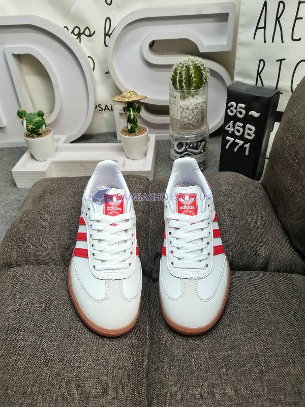 Adidas Samba OG "White Solar Red Gum" - Cloud White/Solar Red/Off White - IF6513 Classic Originals Shoes